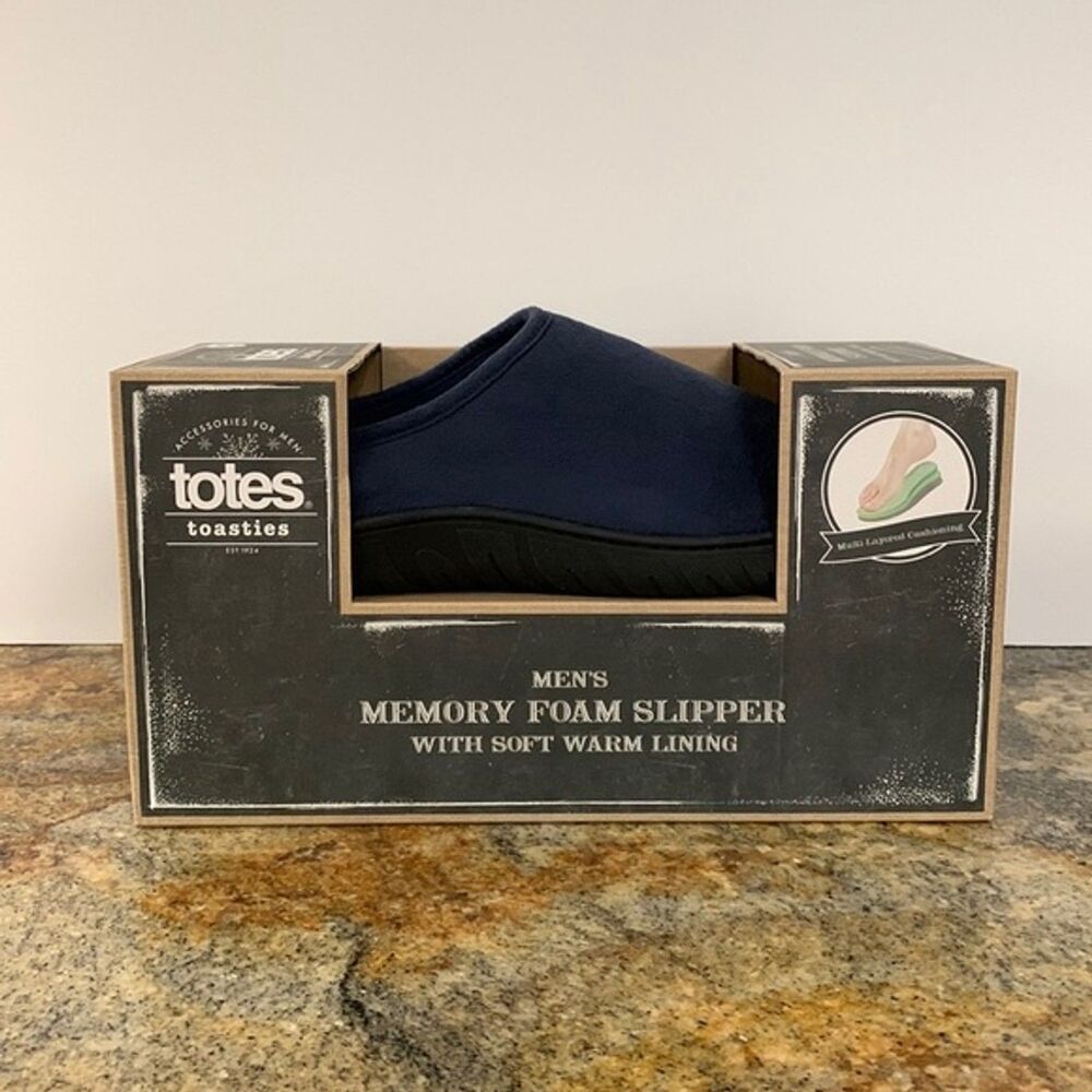 Totes Toasties Men's slippers color blue size 8-9/Medium